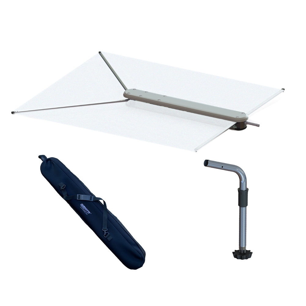 TACO ShadeFin wWhite Fabric Case  Fixed Rod Holder Mount Kit T1030003